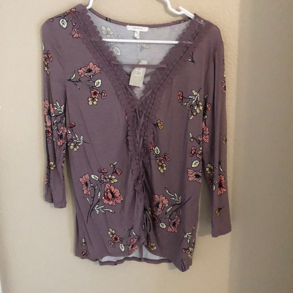 Floral tie up blouse